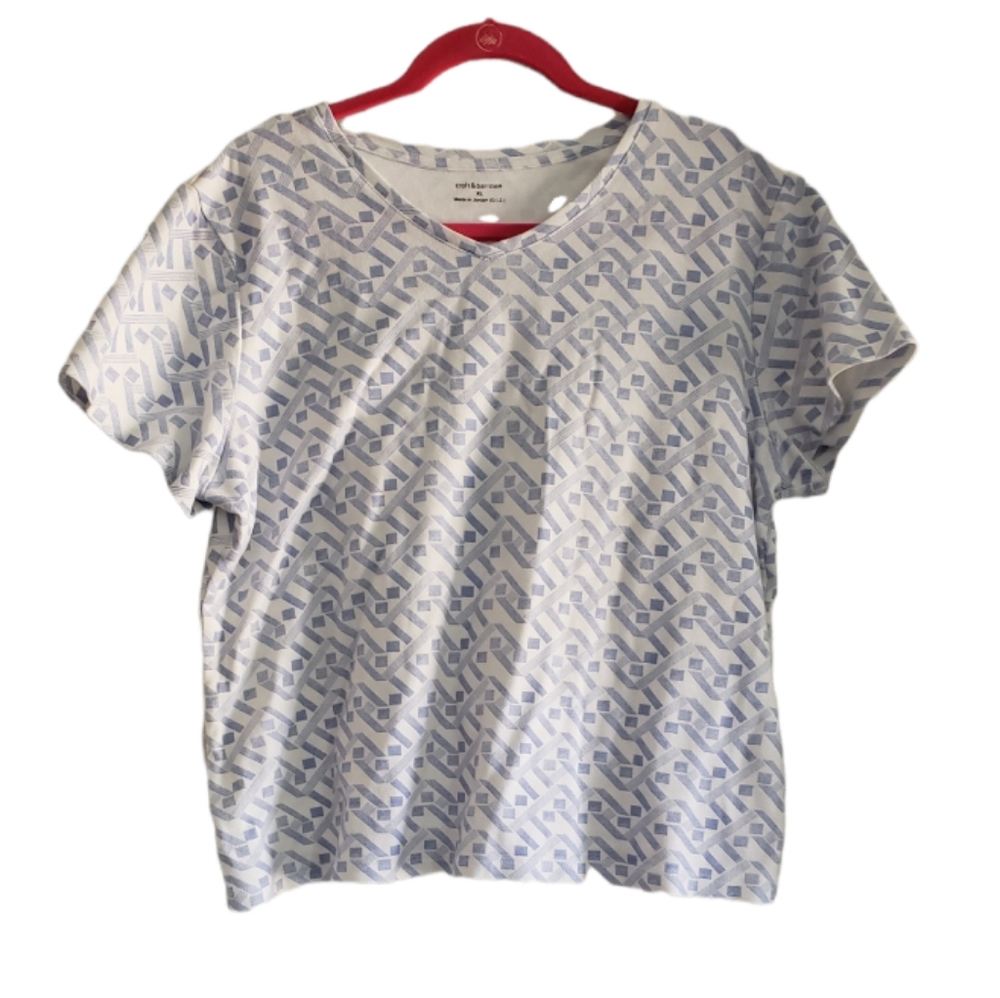 Croft&barrow cotton T-shirt blue&white